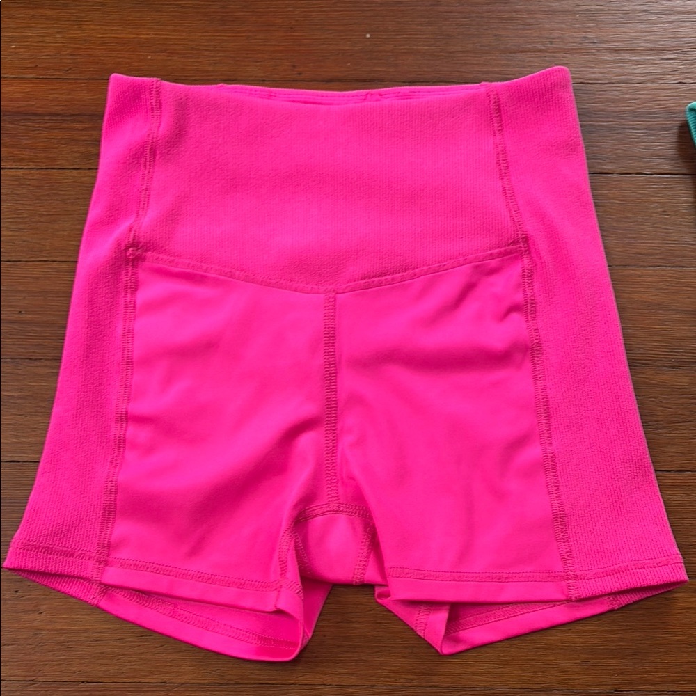 Pink and blue athletic shorts